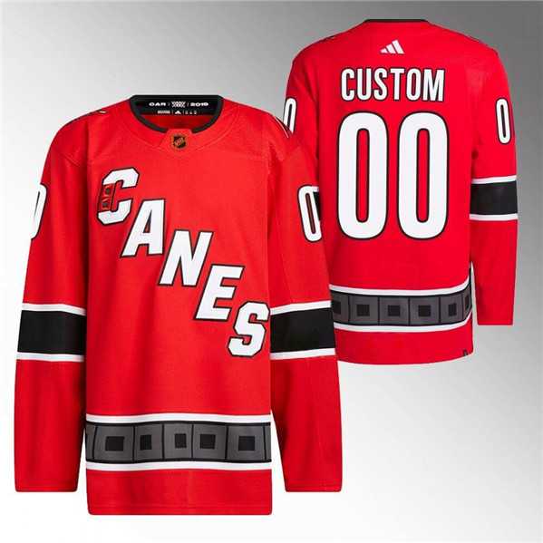 Mens Carolina Hurricanes Custom Red 2022-23 Reverse Retro Stitched Jersey